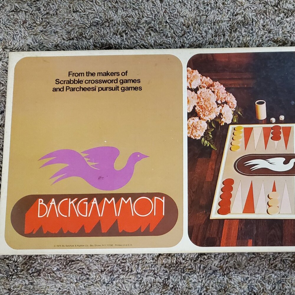 Board Game - Backgammon - Complete - Vintage - Selchow & Richter 1975 - Complete